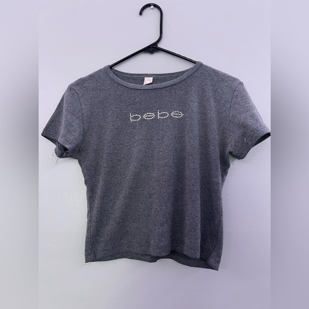 bebe Gray Short Sleeve Tee